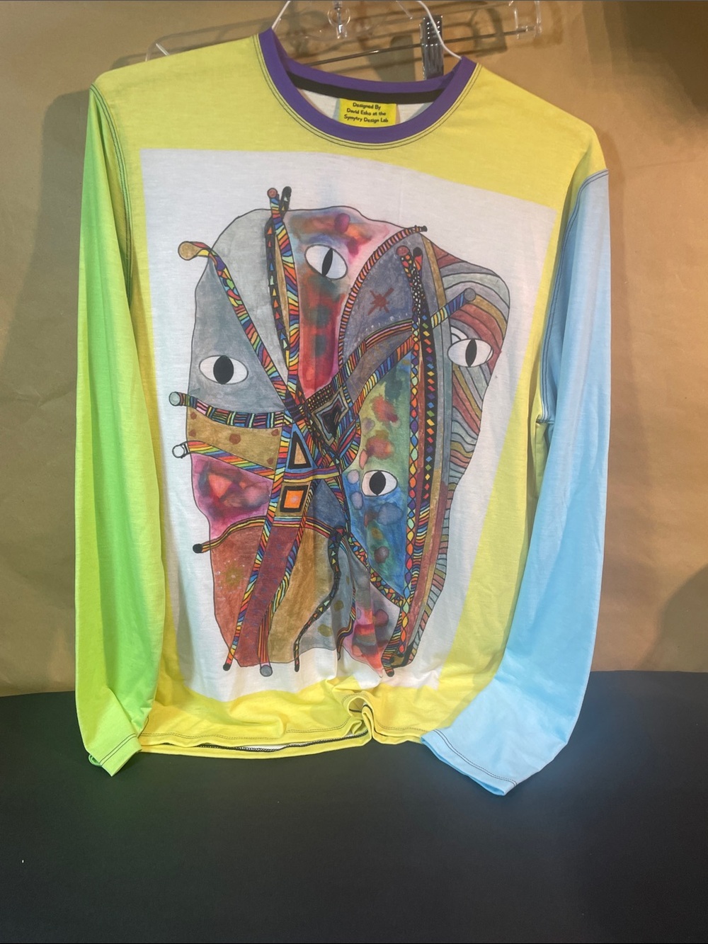 Colorblock Long Sleeve Graphic Tee - Multicolor